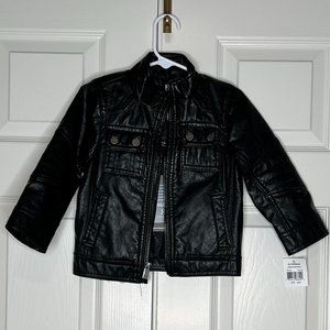 Black Faux Leather Biker Jacket Toddler